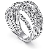 Viyuroyk 925 Sterling Silver Shiny Interleaved Surround Cubic Zirconia Rings Diamond Rings for Women Jewelry Findings Earring Backs Findings