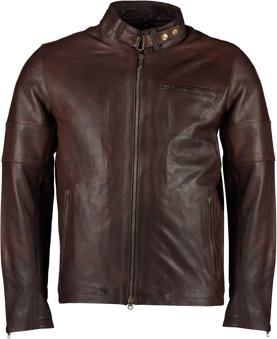 Mens Daytona Vintage Brown Classic Style Leather Jacket Brown Leather Jackets Mens Amazon.co