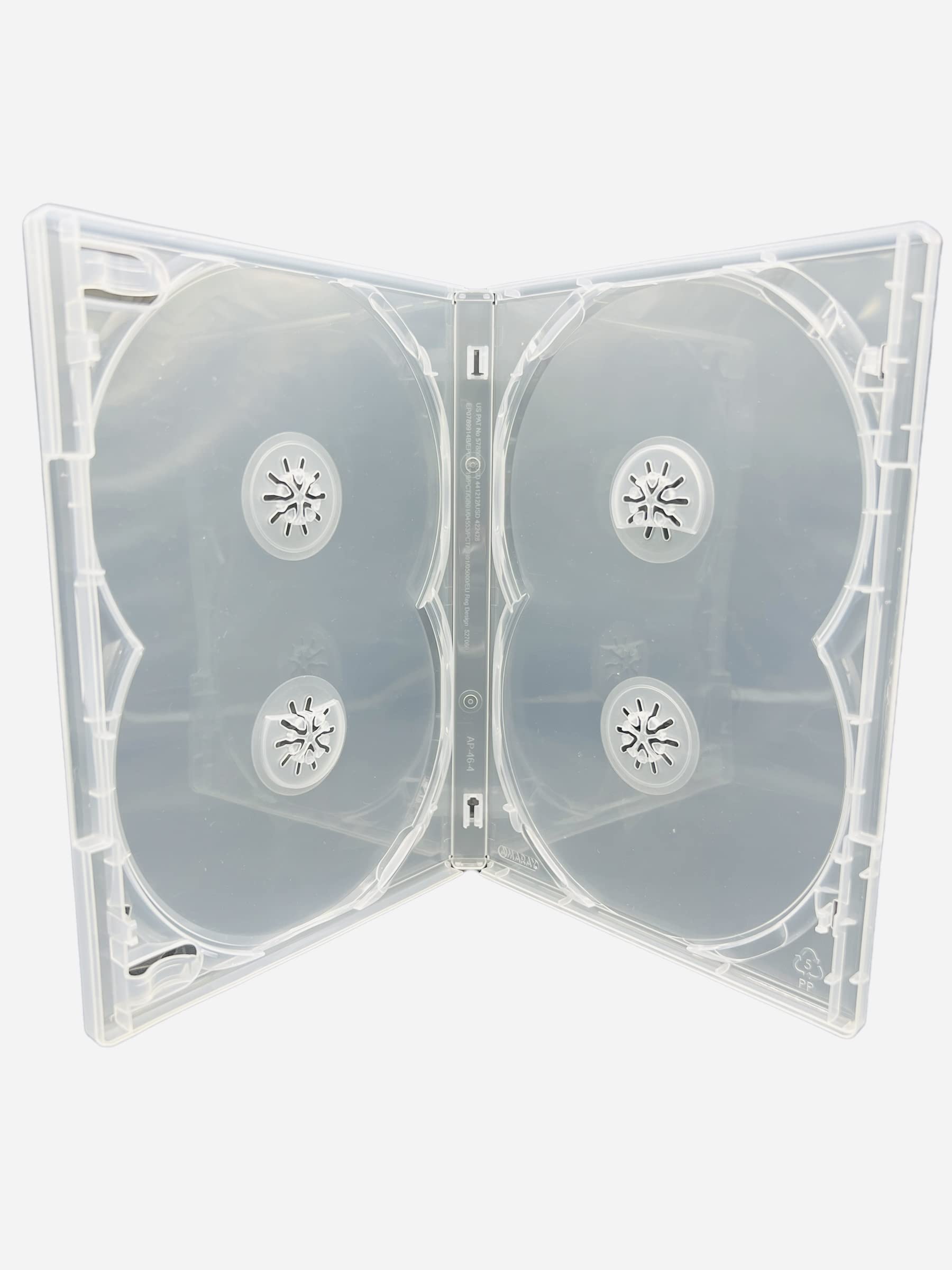 Amaray 50 x Dragon Trading Multi 4 DVD Case 4 Way Multibox in Clear to hold 4 discs