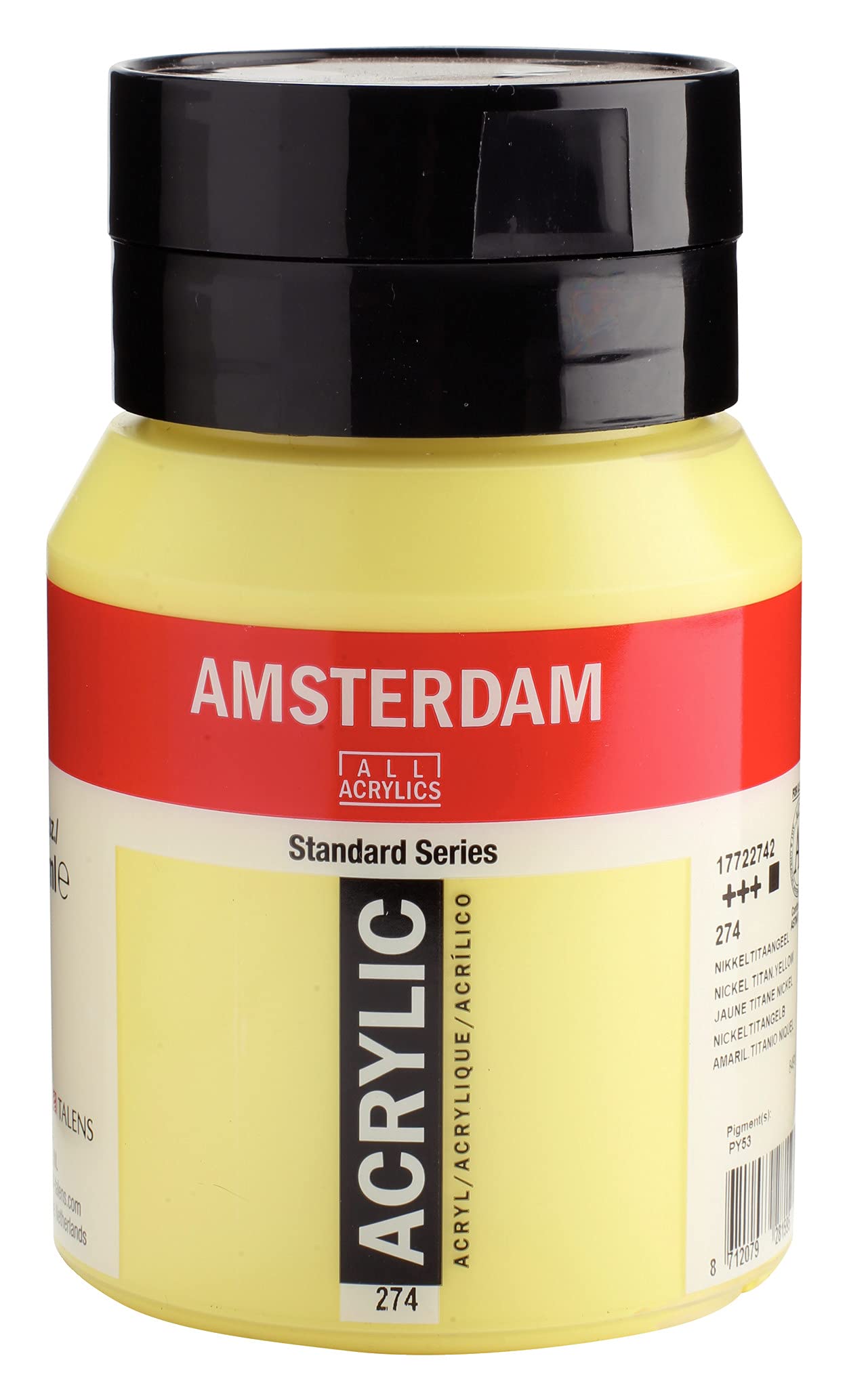 Amsterdam Standard Series Acrylic Jar 500 ml Nickel Titanium Yellow 274 (17722742)
