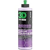 3D Speed All-In-One Polish & Wax – Scratch & Swirl Remover, Clear Coat Safe Paint Sealant – High Gloss Finish, Easy Application – 8oz – Made in USA