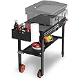 EUTRKei Grill Table for Blackstone Griddle, Portable Griddle Table with Caddy - Fit 17” or 22” Other Tabletop Grill, Foldable Ninja Grill Stand& Blackstone Griddle Stand for Outdoor Tailgating-Camping