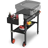 EUTRKei Grill Table for Blackstone Griddle, Portable Grill Cart with Caddy | Fit 17&rdquo; or 22&rdquo; Other Tabletop Griddle, Foldable Ninja Grill Stand&amp; Blackstone Griddle Stand for Outdoor Tailgating-Camping