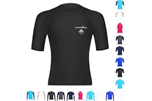OMGear Rash Guard for Men Women Spandex Multi-Colors Long/Short Sleeve Swimsuit UPF 50+ BJJ MMA Compression Shirt Surf Suit