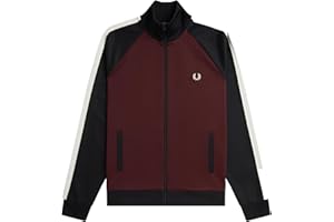 Fred Perry Contrast Sleeve Track Top Jacket, Oxblood