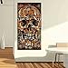 Large Canvas Wall Art Sugar Skull Feature Painting,Day of The Dead Contemporary Pictures Abstract Artwork Crossbones Framed Decor for Living Room 3 Panel Stretched Ready to Hang (28''Wx60''H)