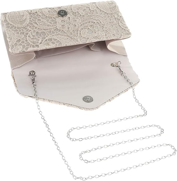 Amazon Co Jp パーティーバッグ クラッチバッグ レディース レースバッグ 結婚式 大容量 女性イブニングバッグ アプリコット 服 ファッション小物