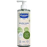 Mustela Certified Organic Micellar Cleansing Water -No-Rinse Natural Water Cleanser w/ Olive Oil & Aloe Vera - For Baby, Kid & Adult - Fragrance Free, EWG Verified & Vegan -13.5 oz-Packaging may vary