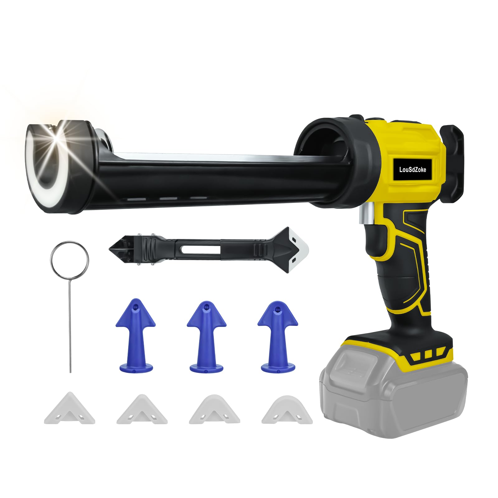 Photo 1 of Cordless Caulking Gun for DeWalt 20V Max Battery, 10 Oz/300ml Electric Silicone Gun,with LED Light,4 Adjustable Speed for Filling, Sealing, Repair?NO BATTERY?