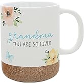 Pavilion Gift Company - Grandma You Are So Loved - 16-ounce Stoneware Mug with Sandy Glazed Bottom, Floral Pattern, Large Handle Coffee Cup, Mother’s Day Gift, Gifts For Grandma, 1 Count