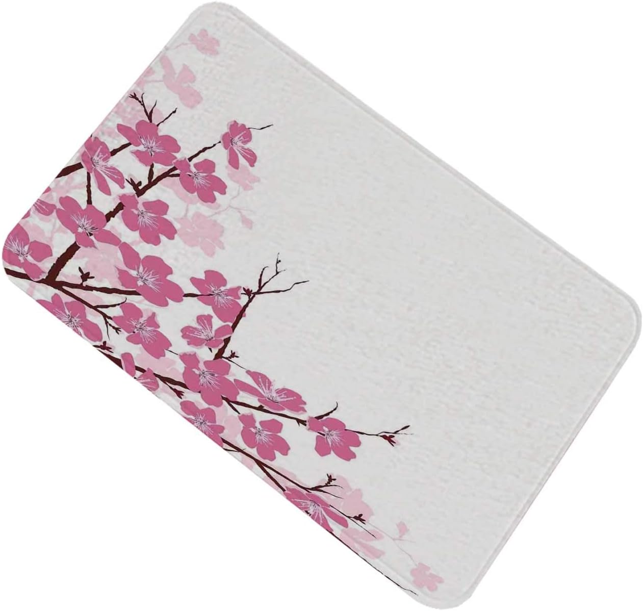 Amazon アジアの装飾 玄関マット 日本の桜桜と枝春のフラワーガーデン芸術的なイラスト 50x80cm マイクロファイバー 可愛い 吸水 速乾 足拭きマット ピンクホワイト 浴室足ふきマット ホーム キッチン オンライン通販