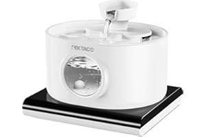 PEKTACO Wireless Cat Water Fountain - Automatic Battery Operated Pet Water Fountain, 95oz/2.8L Rechargeable Cat Water Dispenser with 2 Flow Modes