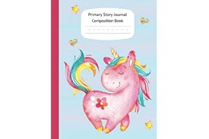 Pink Unicorn Pastel Primary Story Journal Composition Book: Grade Level K-2 Draw and Write, Dotted Midline Creative Picture Notebook Early Childhood to Kindergarten (Fantasy Magical Creatures)