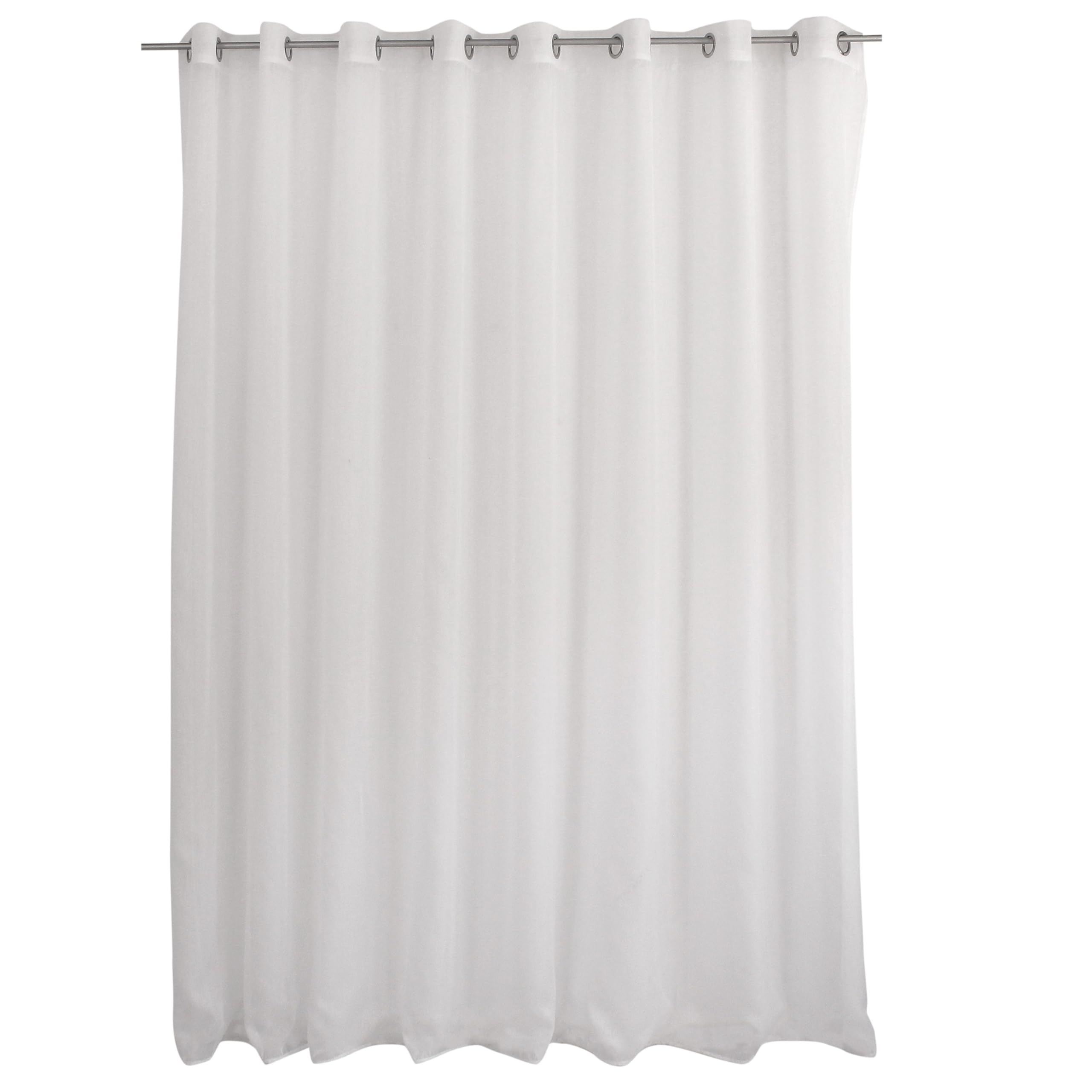 Enjoy Home Wide White Net Curtain 300 x 240 cm with 16 Silver Eyelets Diameter 4 cm 100% Sandblasted Polyester Sandblasted Collection