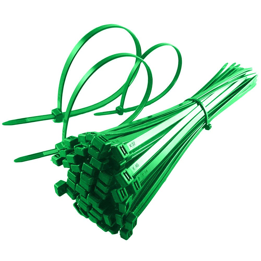 Cable Ties Green 100mm 200mm 300mm 370mm Nylon Plastic Zip Ties (100, 140mm x 3.6mm)