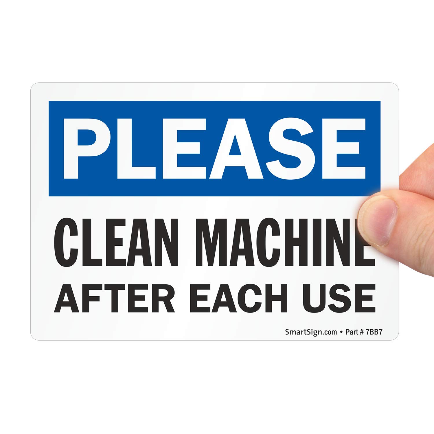 SmartSign “Please Clean Machine After Each Use” Label 3.5" x 5