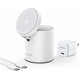 Anker Magnetic Wireless Charger, 623 MagGo 2-in-1 Charging Station with 20W USB-C Charger, for iPhone 13/13 Pro / 13 Pro Max / 13 Mini/ 12/12 Pro, AirPods Pro (Dolomite White)