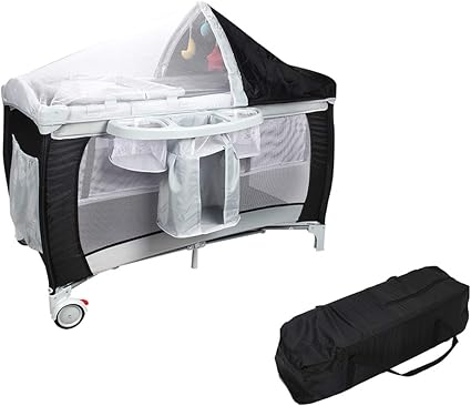 Lit Parapluie Bebe Pour Voygage Pliant Avec Sac De Transport Musique Et Lumineux Capacite De Charge 15kg Bleu Rose Brun Vert Gris Noir Amazon Fr Bebes Puericulture