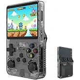 Retro Handheld Game Console R36S with 3.5" IPS Screen, Dual Joysticks, WiFi, 64GB Open-Source Portable Gaming System with 15,000+ Classic Titles for Kids and Adults (Black)