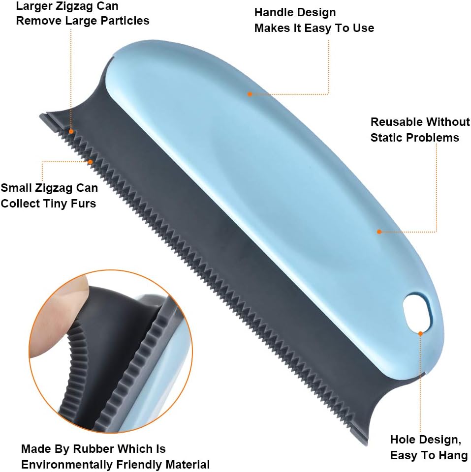 4PCS Premium Pet Hair Remover for Couch, Cat & Dog Hair Remover Set, Professional Pet Hair Remover Brush Comb for Cleaning Carpets, Sofa, Furniture and Car Interiors + 2 Dog Grooming Brushes