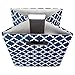 DII Hard Sided Collapsible Fabric Storage Container for Nursery, Offices, & Home Organization, (13x13x13) - Lattice Nautical Blue
