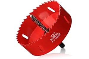 ITOOLFIRM Hole Saw 4” (102mm) for Wood, HSS Bi-Metal Hole Cutter with Pilot Drill Bit for Plastic, Plastboard, Cornhole, Ceiling and Drywall
