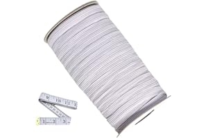 Abbaoww 3/8 Inch 70 Yards Braided Elastic, Springy Stretch Braided Elastic Cord Elastic Band, White