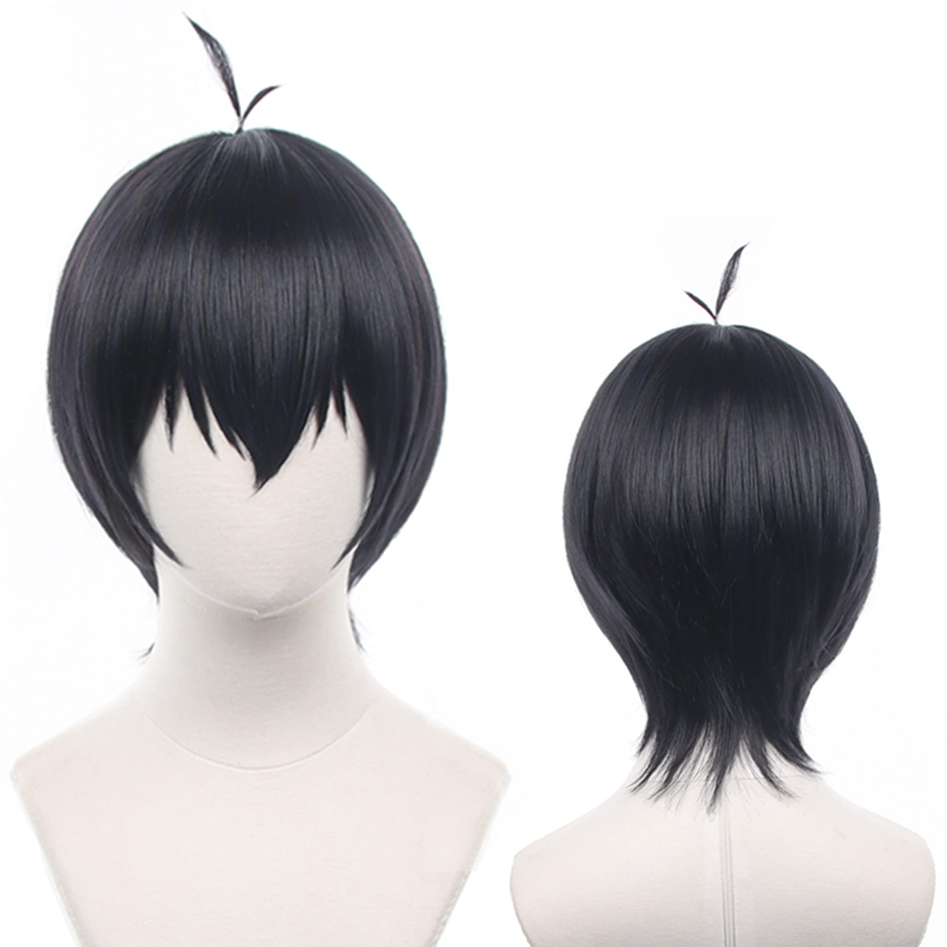 Unisex Black Short Hairs Perfect for Men Women Halloween Christmas Conventions Cos Anime Party Replacement Heat Resistant Synthetic Hair — image 1