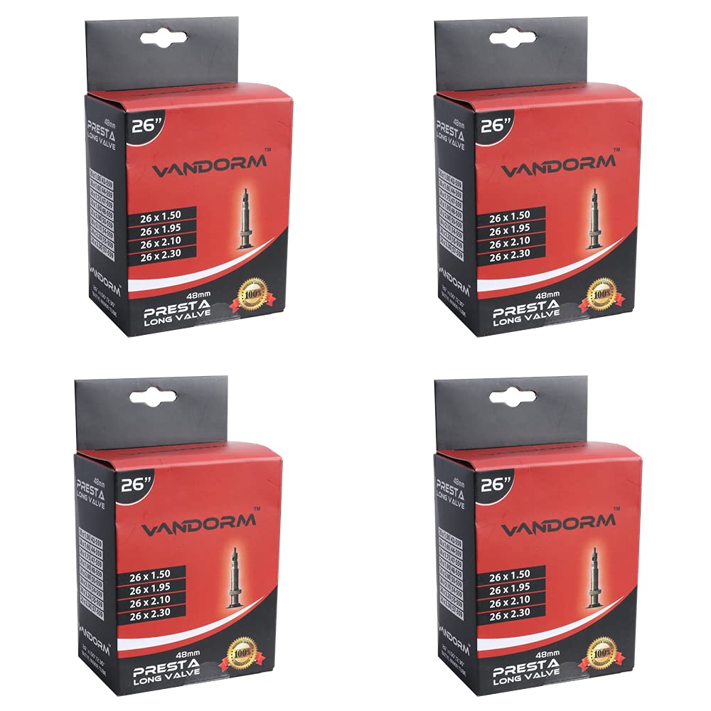 Vandorm 4 PACK 26" x 1.50" - 2.30" Bicycle MTB Bike Presta Inner Tube Pack