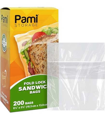 Plastimade Disposable Plastic Sandwich Bags With Fold Close Top