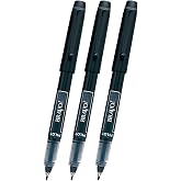 3 PENS Pilot Bravo Liquid Ink Marker Pen, Bold Point, Black (PIL11034)