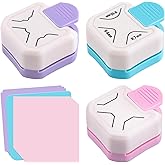 LEONTOOL 3Pcs Paper Corner Rounder, (R4mm+R7mm+R10mm) 3 Way Beauty Shape Corner Punch, Chamfer Tag Punch, Paper Edge Cutter f