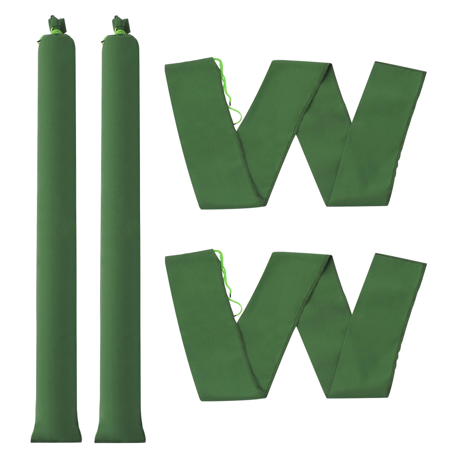 PATIKIL 7' x 6" Sand Bag for Flooding, 4 Pack Long Canvas Sandbags Thickened Water barriers for Flooding with Binding Elastic Band for Door Flood Control, Green