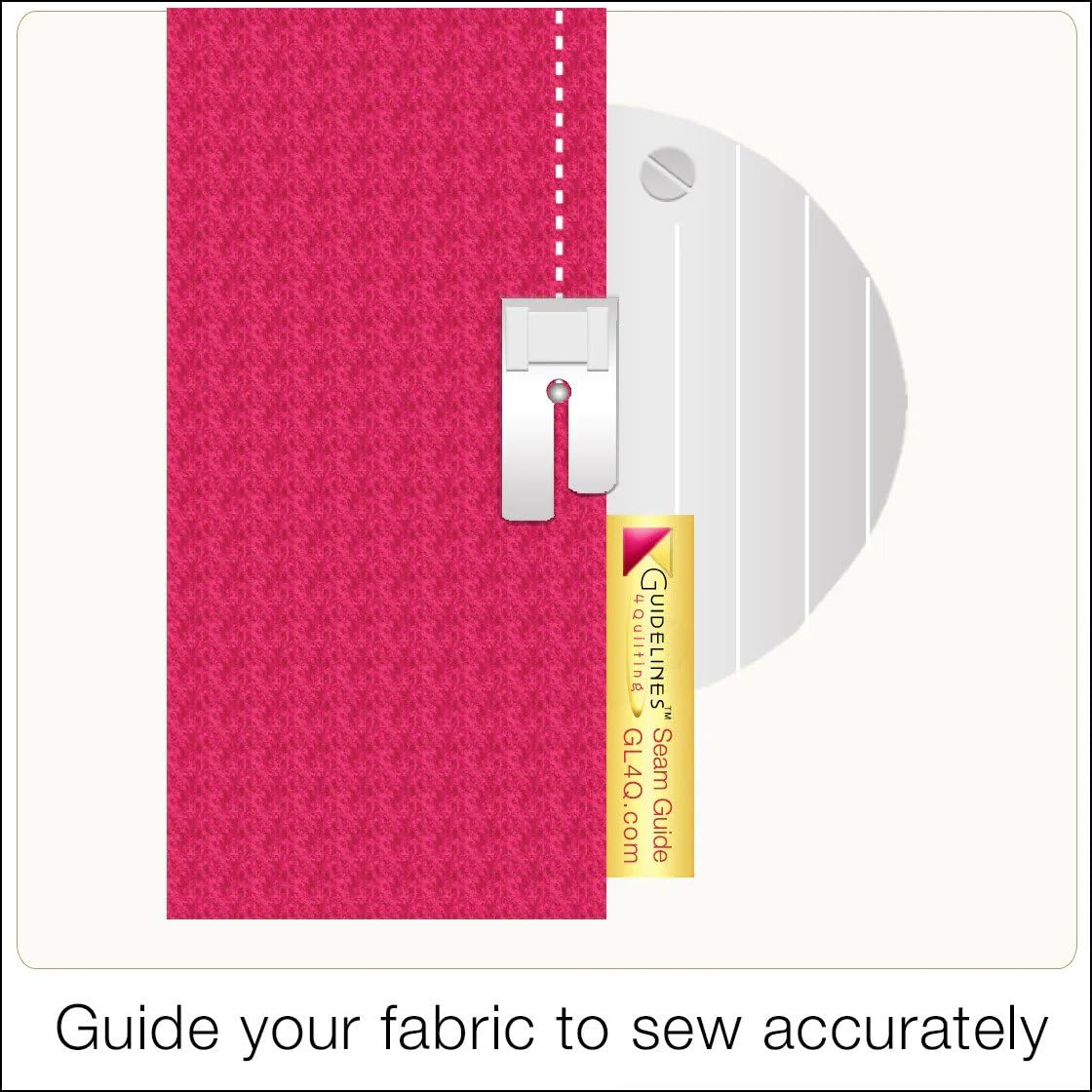 Guidelines4quilting 6-Pack Seam Guides - Peel-and-Stick, Removable Adhesive Leaves No Residue. Accurate Fabric Guide for Sewing. Perfect Height for Double-Layered Fabric. Fits All Sewing Machines
