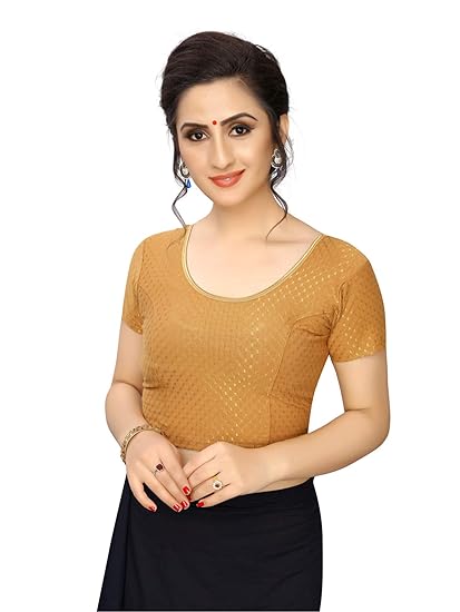 Women's Cotton Lycra Jacquard Knitted Stretchable Blouse