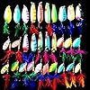 Easy-Catch-30-Pack-Assorted-Fishing-Metal-Lures-Colorful-Feather-Meatl-Casting-Fishing-Spinner-Baits-Spoon-Fishing-Lures-Sharp-Fish-Treble-Hooks-Tackle-Kit