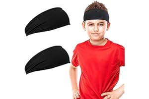 Kids Sweatbands, Breathable Sports Headbands, Elastic Sweat Headbands, Moisture Wicking Workout Headbands for Youth Boys Girl
