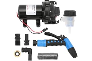 24V Washdown Pump Kit, 5.0GPM 70PSI Deck Wash Pump for RV, Marine, Boat, and Yacht Includes Self Priming Function and Adjusta
