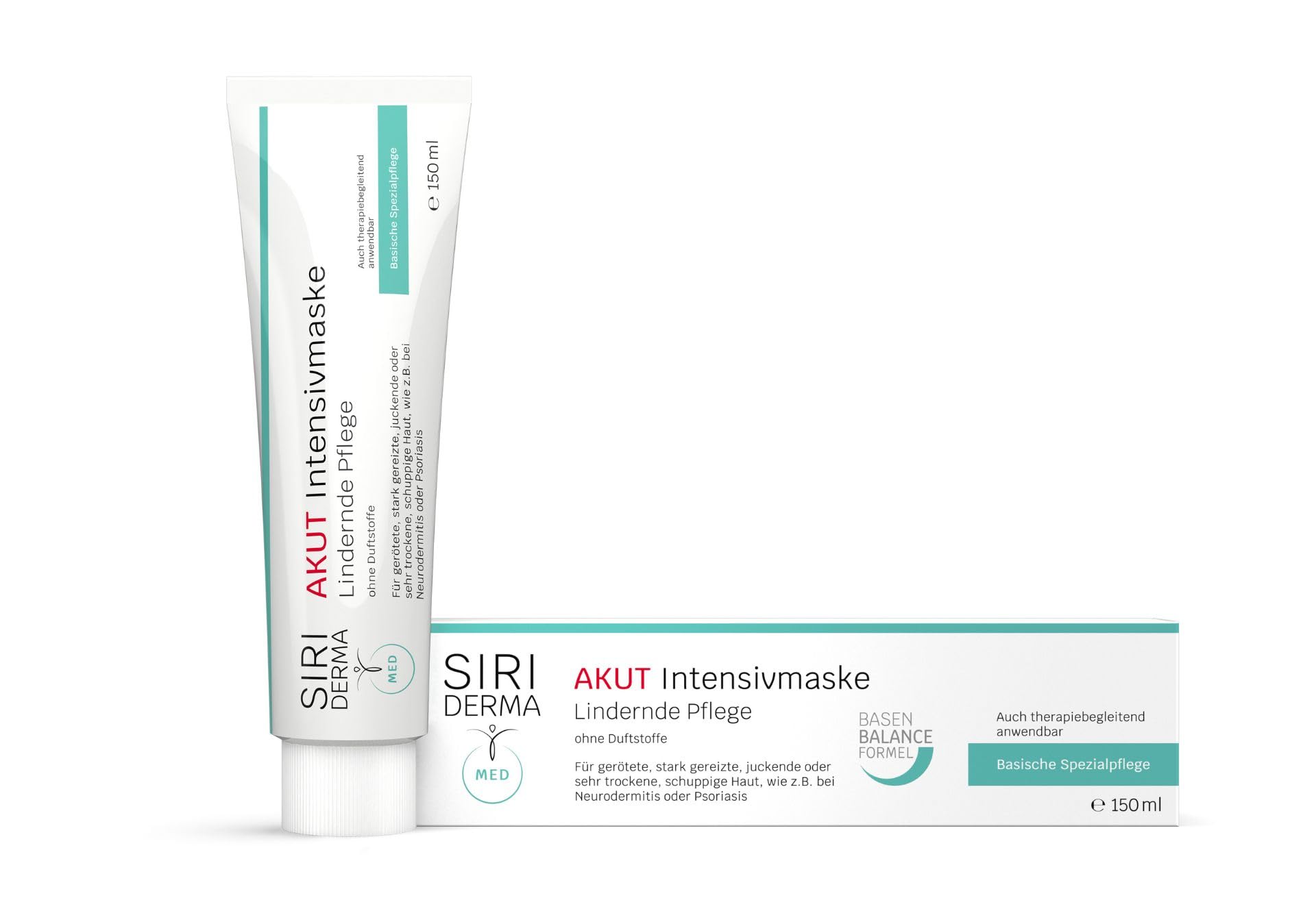 SIRIDERMA Acute Intensive Care Mask | Fragrance | Basic Cream Mask | 150 ml | Vegan Skin Care for Extremely Irritated and Flaking Skin