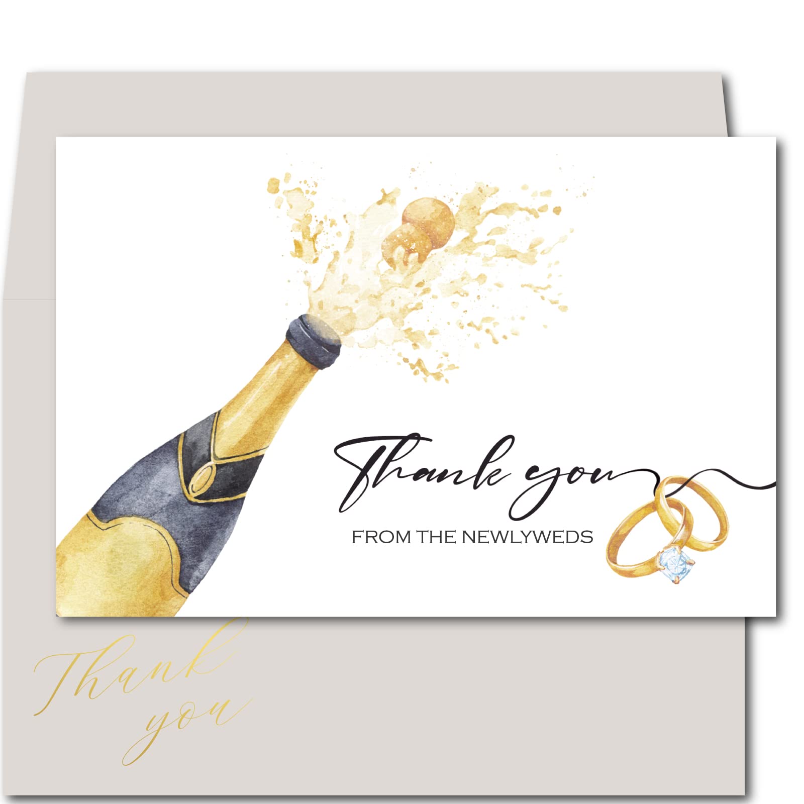 Photo 1 of Gooji Wedding Thank You Cards with Matching Envelopes, 4x6 Inches, 20 Count, White and Beige