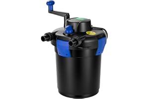 VIVOGROW Bio Pressure Pond Filter, with 13W UV-C Light, 1050 GPH Suitable for Koi Ponds up to 500 Gallons or Landscape Pools up to 1050 Gallons