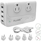 ALLWEI International Travel Adapter 220V to 110V Step Down Power Voltage Converter for Hair Straightener/Curling Iron, Univer