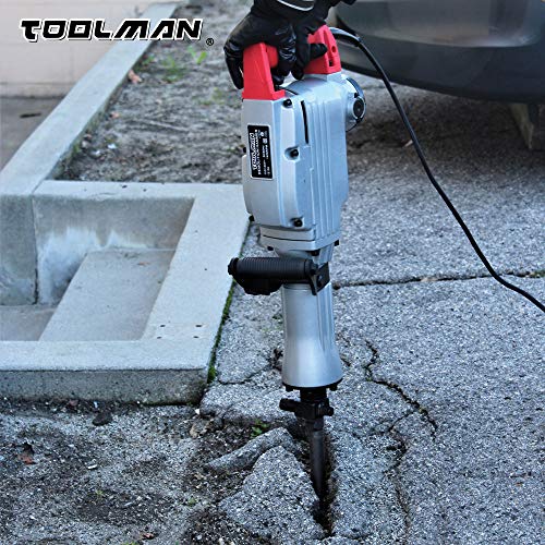 Toolman Electric Demolition Jack Hammer Drill Chisel For Heavy Duty Concrete Breaker 12.5A with Point, Flat Shovel Chisels bits works with Dewalt, Makita, HILTI, Hitachi, Bosch Accessories - Thumbnail 7
