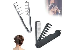 Fluffy Texture Styling Comb, Voluminous Wide-Toothed Hair Comb, Wide and Fine Teeth Dual-Use Set, Abs Plastic Textured Handle