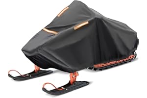 Tokept Snowmobile Cover, 300D Waterproof Oxford Fabric Sled Ski Cover, Elastic Band at The Bottom to Trailer (XL fits Length 