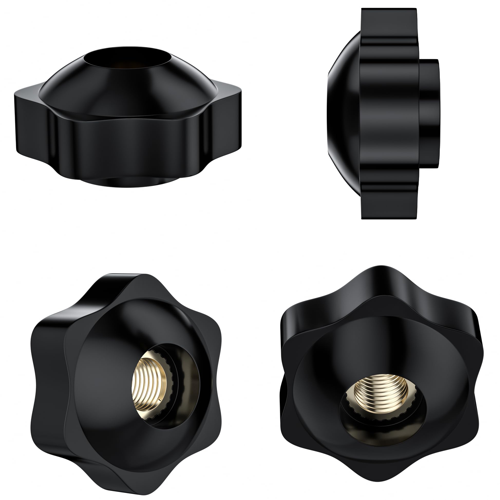 9 PCS Hex Clamping Nuts Knob,Star Shape Handle Nuts (M8)