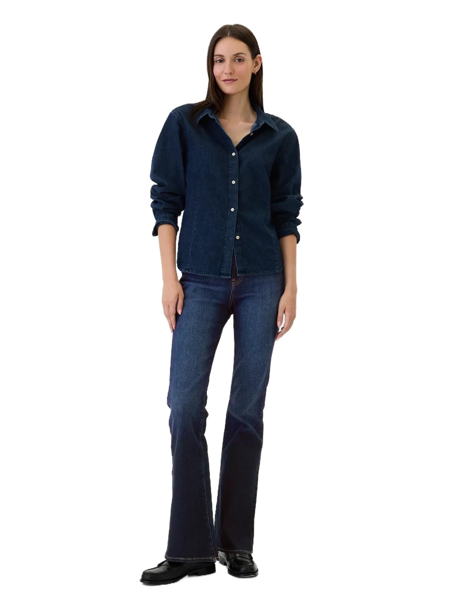 GAP Womens High Rise Flare Jeans Dark Wash 34 REG