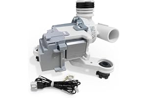AFFECTNIANLY Dc97-19289F New Upgraded Washer Drain Pump Assembly,for Sumsung Washer Dc97-19289B Dc97-19289A Dc97-17366A Dc97-17349B Px3516-01 and Wa-Series Model Number Check Valve,Complete Assembly with Brackets