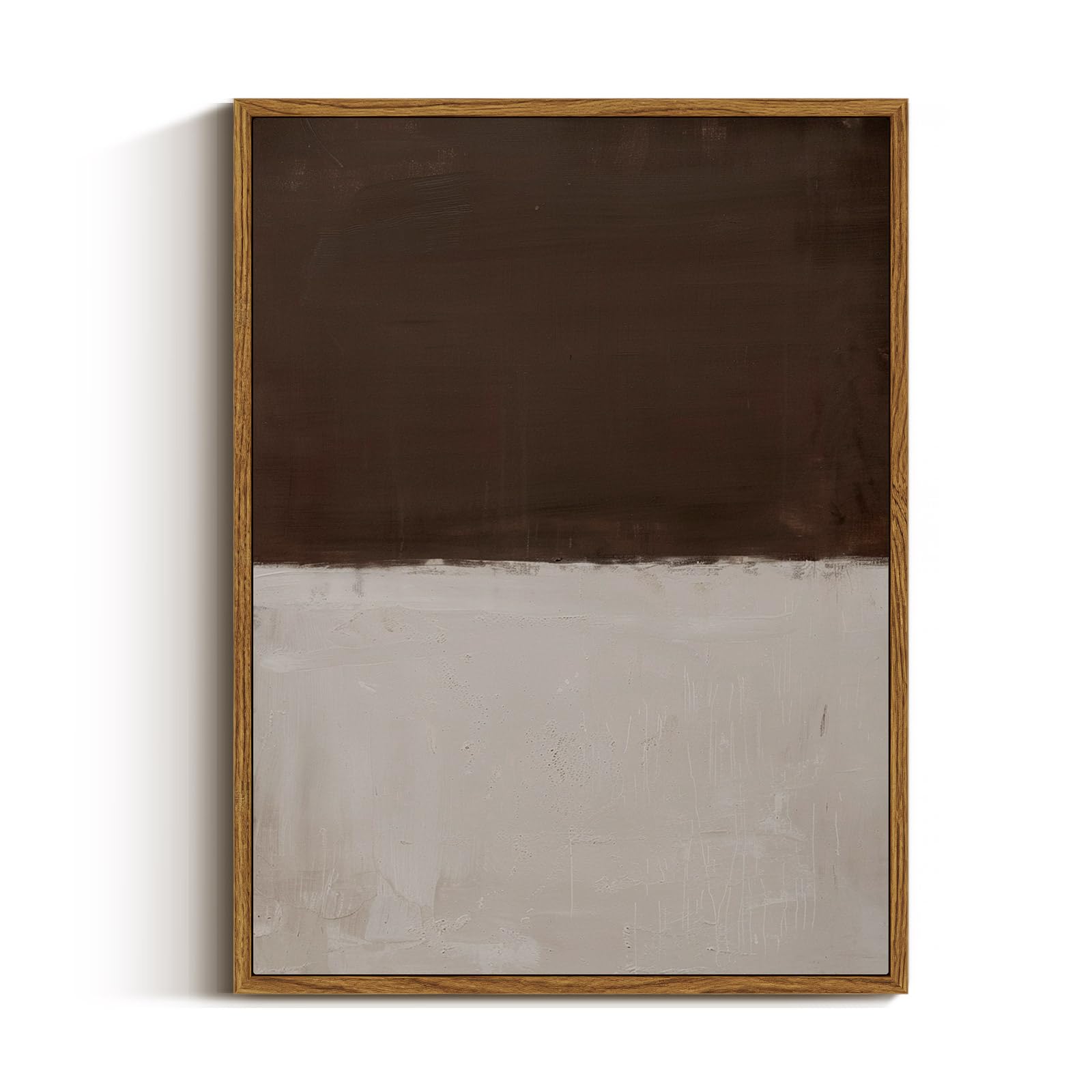Photo 1 of VIYYIEA Modern Abstract Framed Wall Art, Brown Grey Wall Art Bedroom Neutral Decor, Canvas Print Color Pictures, Living Room Vintage Decor, 12x16 inch