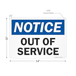 SmartSign "Notice - Out Of Service" Sign | 10" x